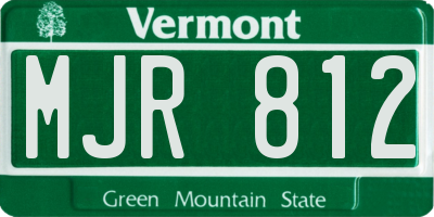 VT license plate MJR812