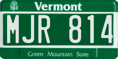 VT license plate MJR814