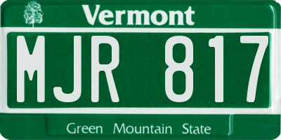 VT license plate MJR817