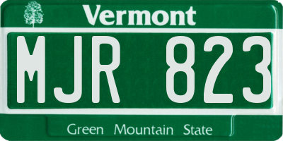 VT license plate MJR823