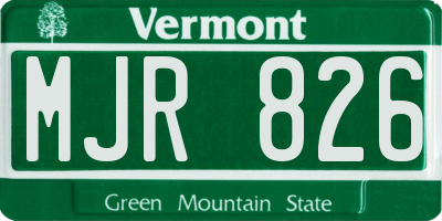 VT license plate MJR826