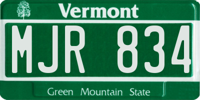 VT license plate MJR834