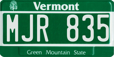 VT license plate MJR835