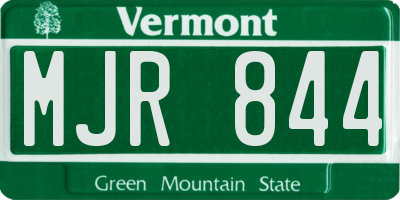 VT license plate MJR844