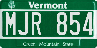 VT license plate MJR854