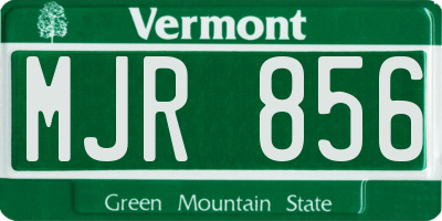 VT license plate MJR856