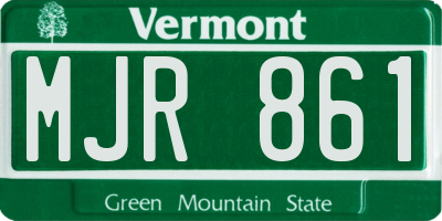 VT license plate MJR861