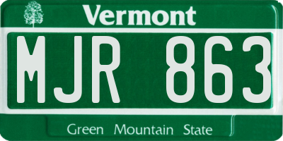 VT license plate MJR863