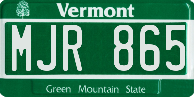 VT license plate MJR865