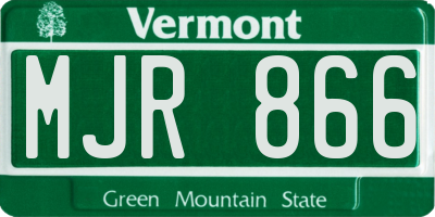 VT license plate MJR866