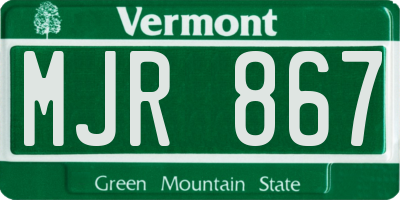 VT license plate MJR867