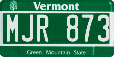 VT license plate MJR873