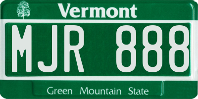 VT license plate MJR888