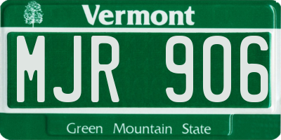 VT license plate MJR906
