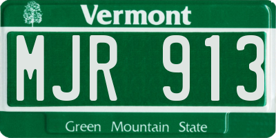 VT license plate MJR913