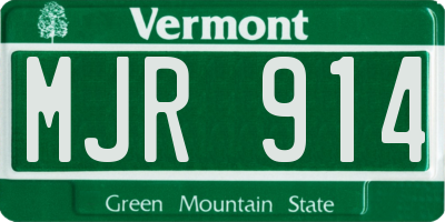 VT license plate MJR914