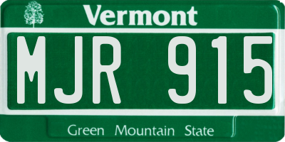 VT license plate MJR915