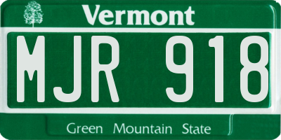 VT license plate MJR918