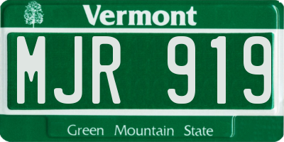 VT license plate MJR919