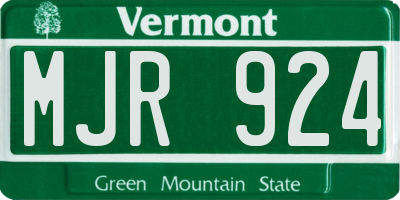 VT license plate MJR924