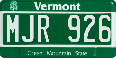 VT license plate MJR926