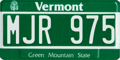 VT license plate MJR975