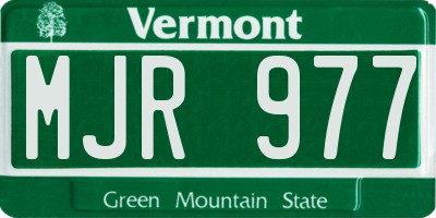 VT license plate MJR977
