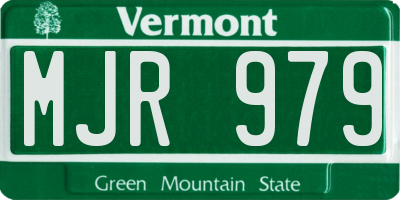 VT license plate MJR979