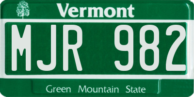 VT license plate MJR982
