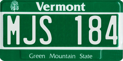 VT license plate MJS184