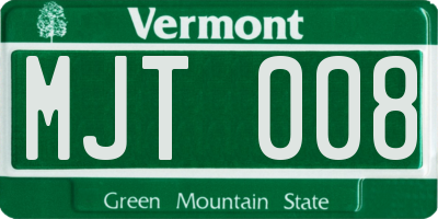 VT license plate MJT008