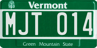 VT license plate MJT014