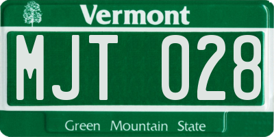 VT license plate MJT028