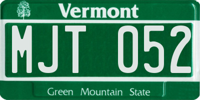 VT license plate MJT052