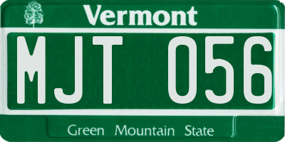 VT license plate MJT056