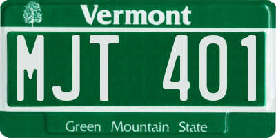 VT license plate MJT401