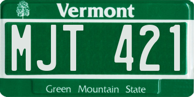 VT license plate MJT421