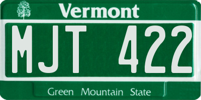 VT license plate MJT422