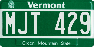 VT license plate MJT429