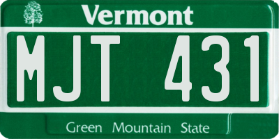 VT license plate MJT431
