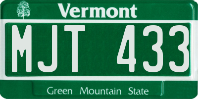 VT license plate MJT433
