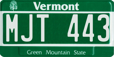 VT license plate MJT443