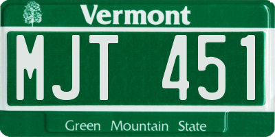 VT license plate MJT451