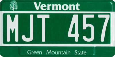 VT license plate MJT457