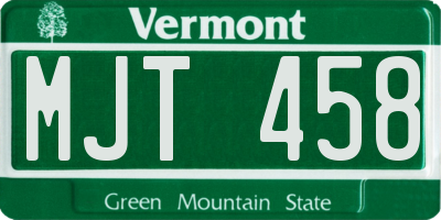 VT license plate MJT458