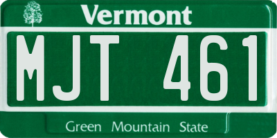 VT license plate MJT461