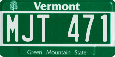 VT license plate MJT471