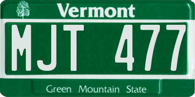 VT license plate MJT477