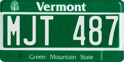 VT license plate MJT487