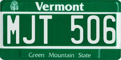 VT license plate MJT506